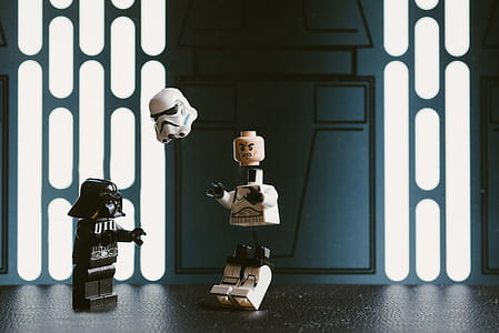 Star Wars Darth Vader and StormTrooper plastic toys thumbnail