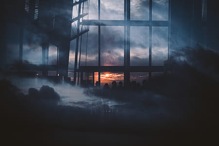smoking tower with silhouette of people inside thumbnail