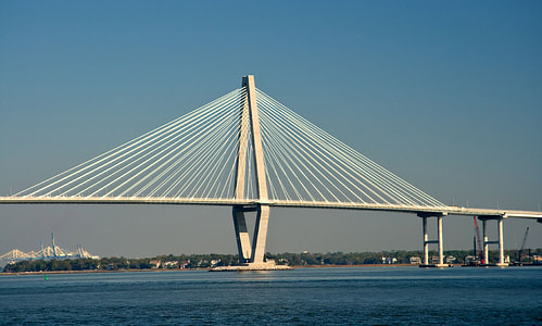 Bridge across the bay in Charleston, South Carolina thumbnail