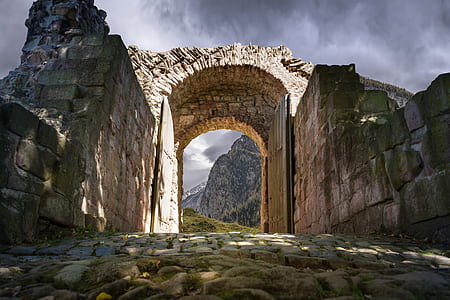 low angle photo of concrete ruins thumbnail