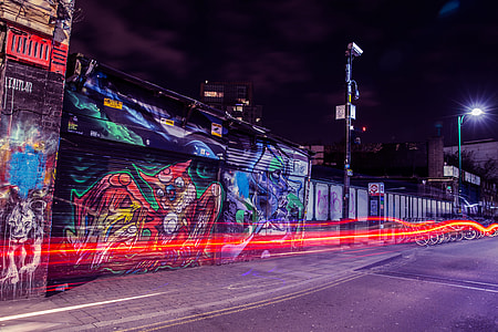 Traffic light trails on the streets of Shoreditch thumbnail