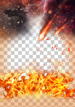 Fire, The smoke of war material, lightning and meteor painting PNG clipart