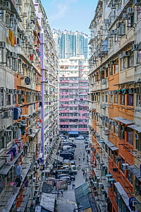 cars surrounded with high rise buildings thumbnail