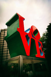 red and green Love statue thumbnail