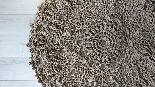 gray floral knit mat thumbnail