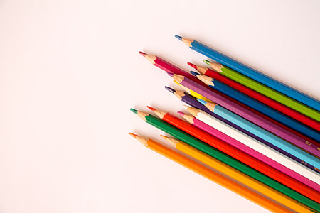 flat lay photography of assorted-color pencil lot thumbnail