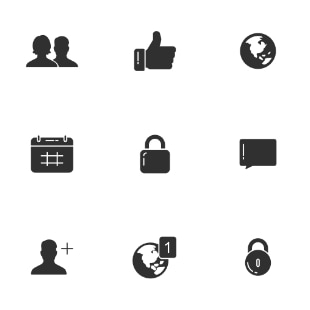 Facebook UI - Glyph svg vector icon sets