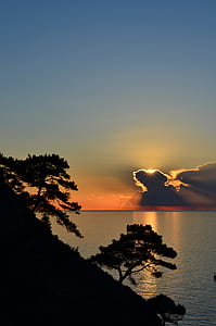 sea, dawn, nature, sky thumbnail