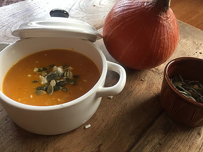 pumpkin soup on table thumbnail