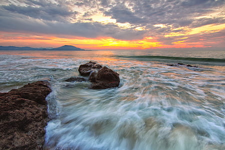 sea, dawn, nature, sky thumbnail
