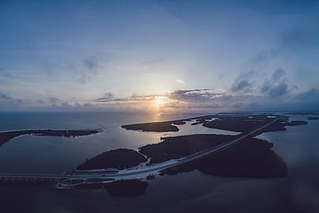 Aerial Photography of Island during Sunset thumbnail