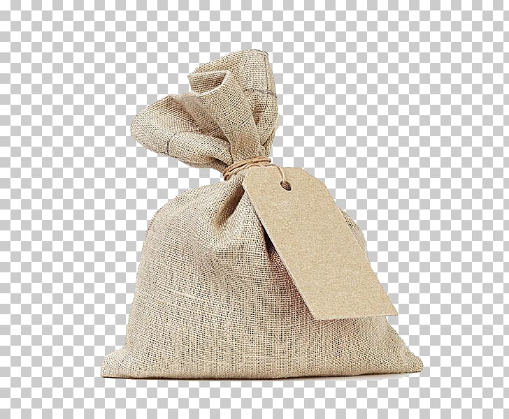 Kraft paper Gunny sack Bag Stock photography, Kraft paper rope tied sack mouth, gray drawstring pouch illustration PNG clipart