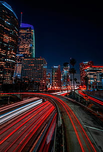 Highway Tail Light Streaks Photo thumbnail