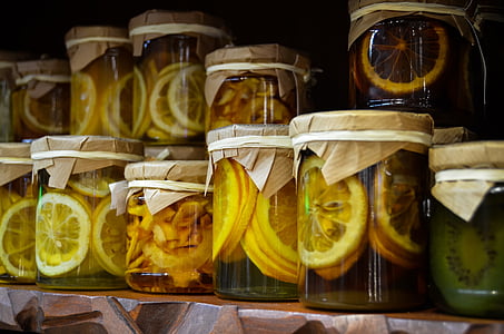 lemon fruits in clear glass canister thumbnail