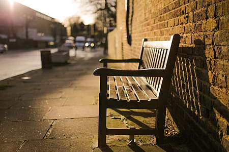 brown wooden bench thumbnail