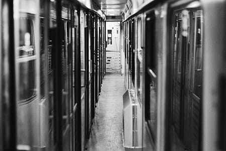 Grayscale Photo of Transit Train thumbnail