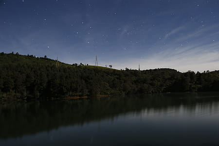 Clear Blue Sky Reflecting on Body of Water thumbnail