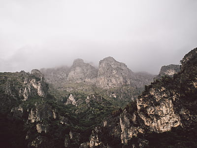 aerial photography of gray rocky mountains thumbnail