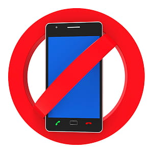 Phones Banned Representing Forbidden Disallow And Hazard thumbnail