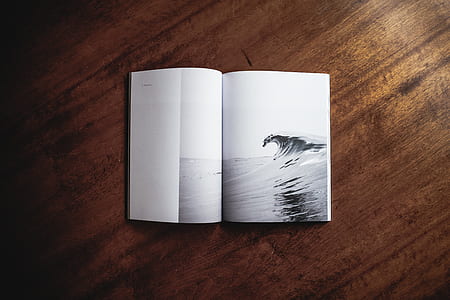 book turned in to page of waves thumbnail