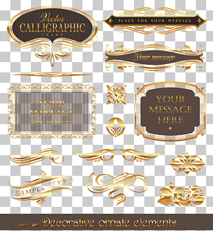 Euclidean Gold, gold pattern frame, decorative ornate elements advertisement PNG clipart