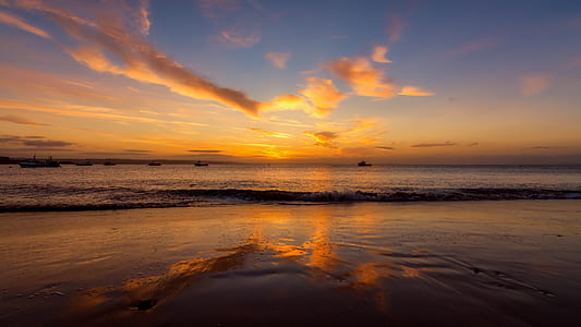 sea shore during sunset thumbnail