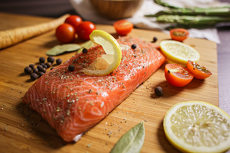 Preparing Salmon Steak Close Up thumbnail