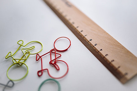 Bicycle paper clips and a wooden ruler thumbnail