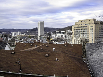 Downtown Frankfort with capital Plaza office tower in Kentucky thumbnail