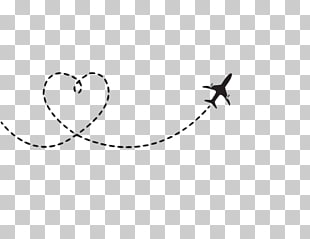 Airplane Flight Aircraft , Heart-shaped airplane route, airplane illustration PNG clipart