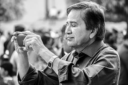 black-and-white, man, person, hands thumbnail