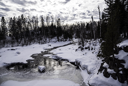 Winter River Landscape in Temperance River State Park, Minnesota thumbnail