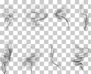 Smoke, photo of eight black smoke artworks PNG clipart