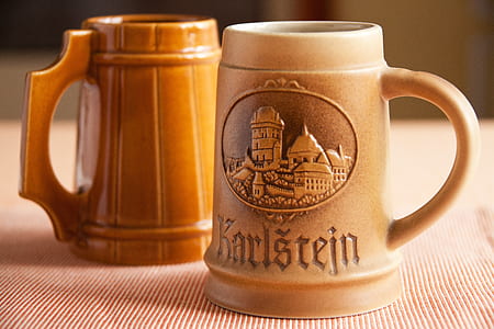 brown ceramic beer steins thumbnail