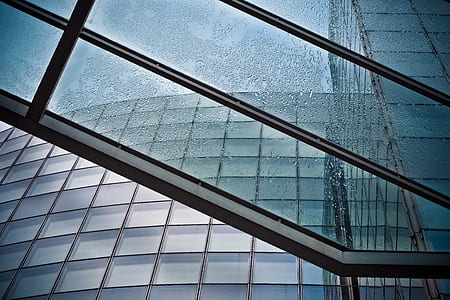 curtain wall building with dew drops thumbnail