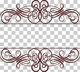 Frame Gold, Coffee line lace, two brown feligree boarder illustration PNG clipart