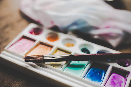 closeup photo of water color and brush thumbnail