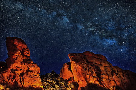 plateau under stardust during nighttime thumbnail