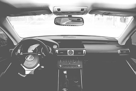 grayscale photography of Lexus dashboard thumbnail