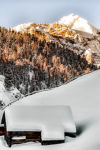 bird's eye view of snow mountain thumbnail