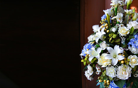 white and purple artificial flowers thumbnail