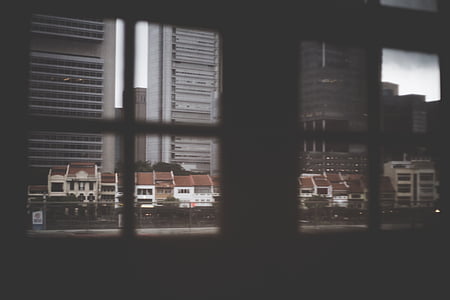 dark, silhouette, window, architecture, buildings, urban Scene thumbnail