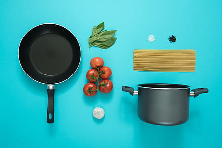 black frying pan and cooking pot thumbnail