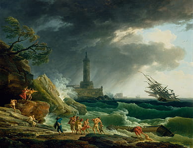 group of people beside shore illustration thumbnail