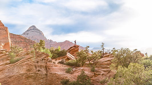 rock formation with green trees during daytime thumbnail