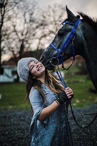 woman, female, smiling, horse thumbnail
