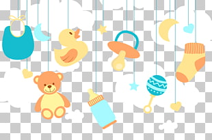 Diaper Infant Toy Child, Baby toys, bear and duck illustration PNG clipart