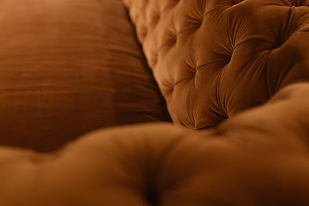 Orange velvet couch thumbnail