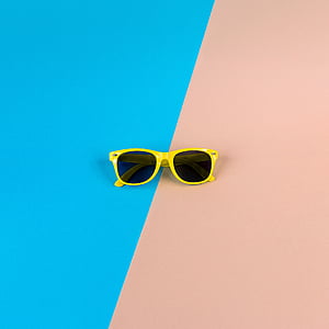 black wayfarer sunglasses with yellow frames thumbnail