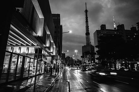 Car on Road Grayscale Photo thumbnail